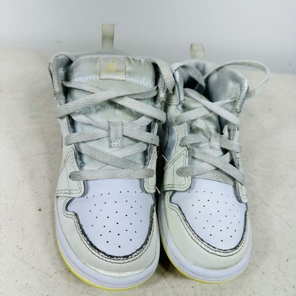 Nike Jordan 1 Mid (TD) Sail Light Laser Orange Leather Shoes Size 10C FD8782-181 - Picture 3 of 7